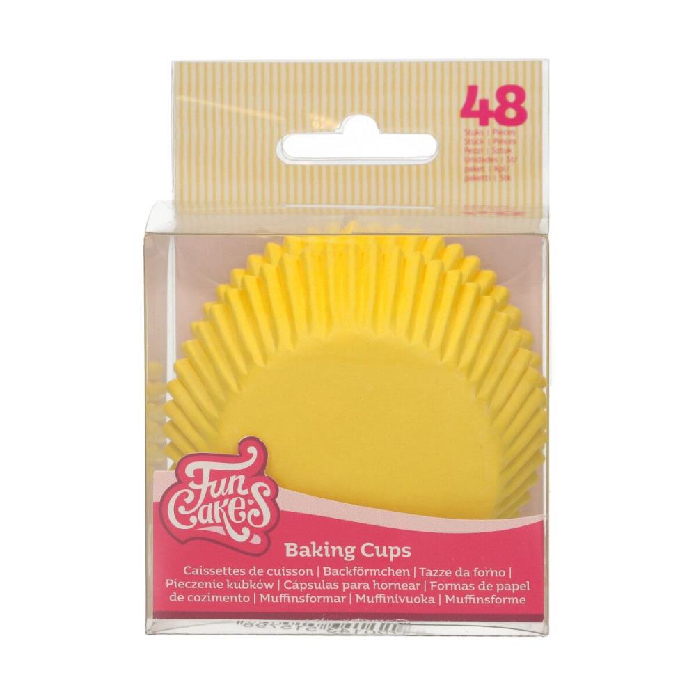 FUNCAKES YELLOW CUPCAKE CASE 48 PCES