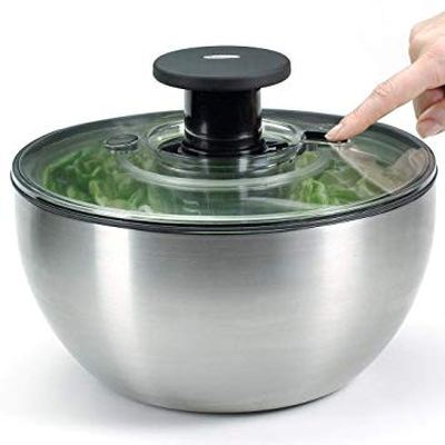 OXO STEEL ESSOREUSE SALADE INOX POMPE 4.6L - 27CM