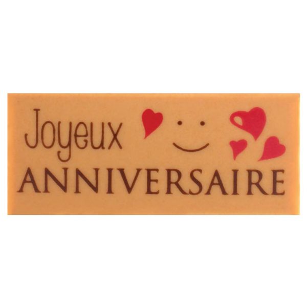 050150 PCB RECHTHOEKEN CBC JOYEUX ANNIVERSAIRE 6X2.5 CM 75 STUKS ***S/CD***