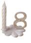 CIJFERS + PLASTIC VOET N°8 WIT EN GOUD + KAARS PAK VAN 10 STUKS