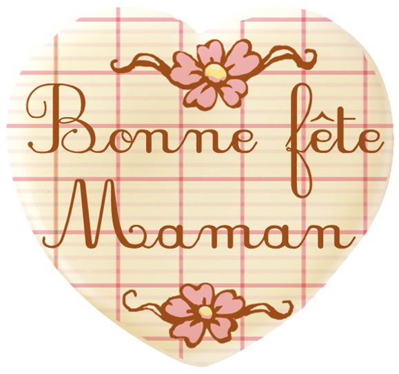 061370 PCB HARTEN CB BONNE FÊTE MAMAN BLOEMEN 4,8X4,5 CM 40 STUKS ***S/CD***