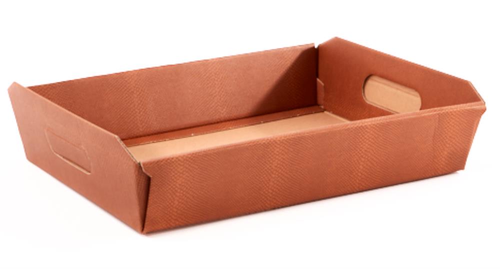 CARDBOARD BASKET 36 X 27 X 9/12 HT CARAMEL