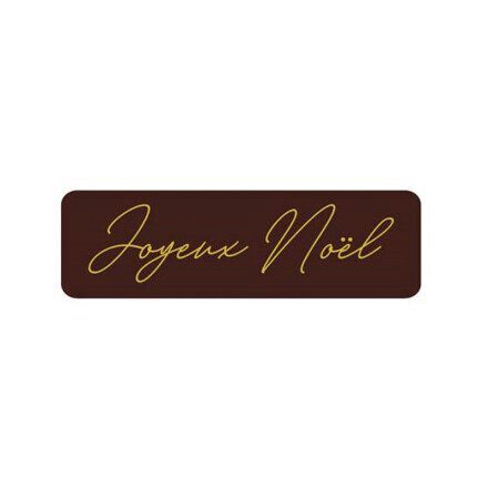 2013256 PLAQUETTE MINI JOYEUX NOEL CHOCO 45X13MM 300PCES=BTE