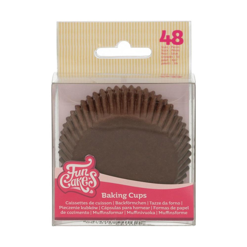FUNCAKES BRUINE CUPCAKE HOUDER 48 STUKS