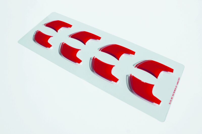 PCB Blisters raketvoeten 2 ontwerpen voor 40 voetafdrukken 7,6x3,6 cm 5 stuks *** s / cd ***