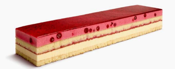 ❄️B168 BAVAROIS STRIP SYMPHONY RED FRUIT BAKED 36X8CM 800GR