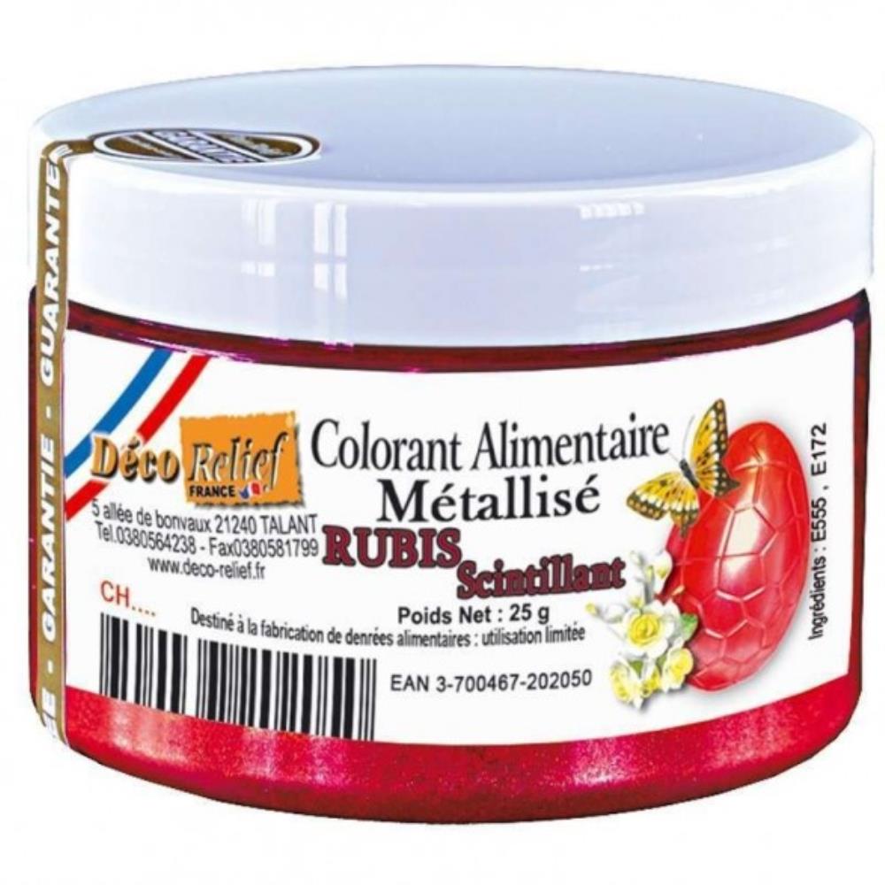 RUBY GLITTER FOOD COLOURING POWDER 25 GR