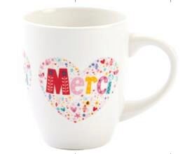 MERCI HEART MUG HT10.5CM
