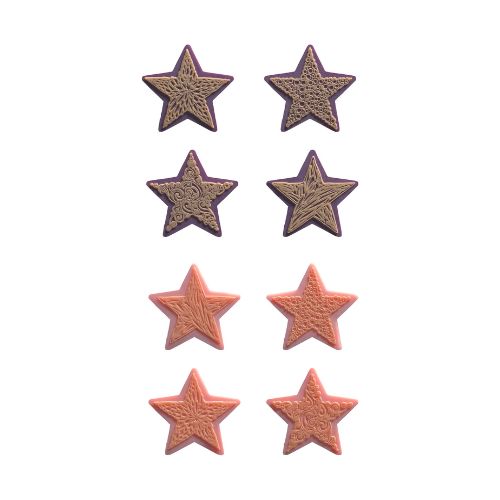088150 PCB ETOILES COLORÉES RELIEF FINESSE 3,6X3,5CM 96PCS ***S/CDE***