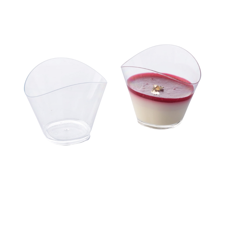 PLASTIC WAVE GLASS 120ML 100PCS 8.5X6CM H7CM