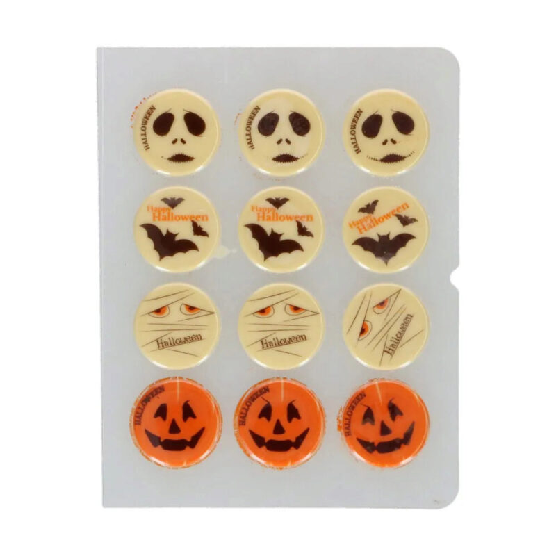 FUNCAKES HALLOWEEN PLATE 38MM CHOCOLATE 12 PIECES