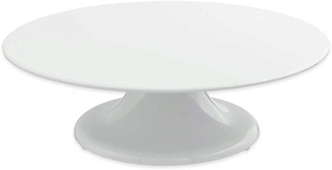  32 CM WITTE MELAMINE TAARTSCHAAL OP STANDAARD