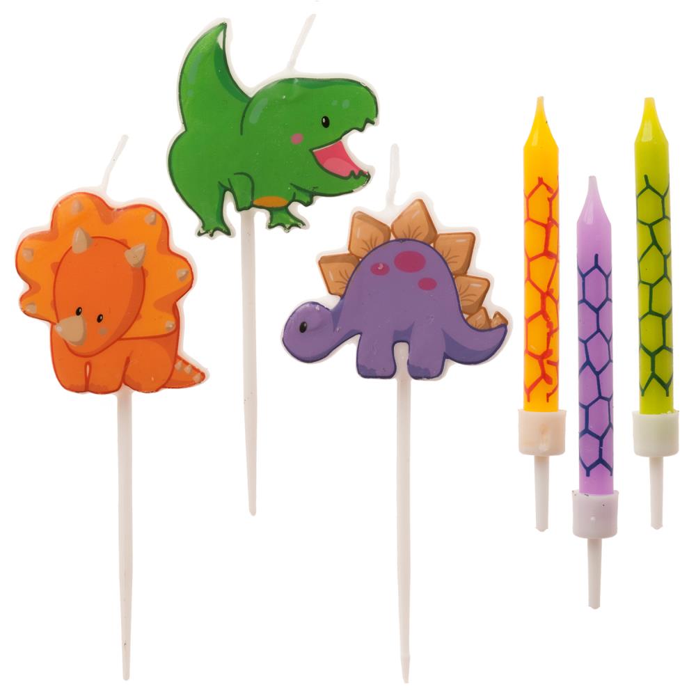 ASSORTIMENT DE PETITE BOUGIES DINOSAURE 9 PCES