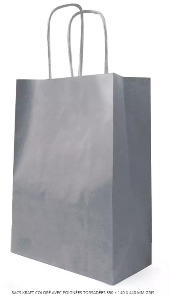 GRAY KRAFT PAPER BAG 350X140 HT 44CM 50PCS
