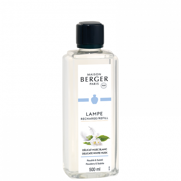 LAMPE BERGER RECHARGE 1/2 L DELICAT MUSC BLANC