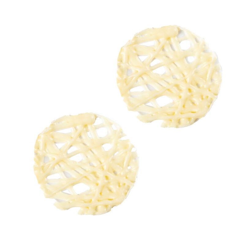 1034382 ROND ROOSTER WITTE CHOCOLADE 4 CM 75 INCH