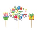 CAKE TOPPER JOYEUX ANNIVERSAIRE CHILDREN 3PCS