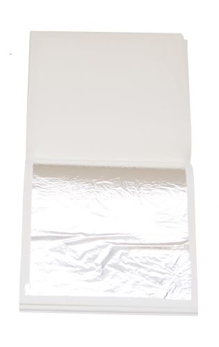 FEUILLE ARGENT 80X80MM  25 FEUILLES