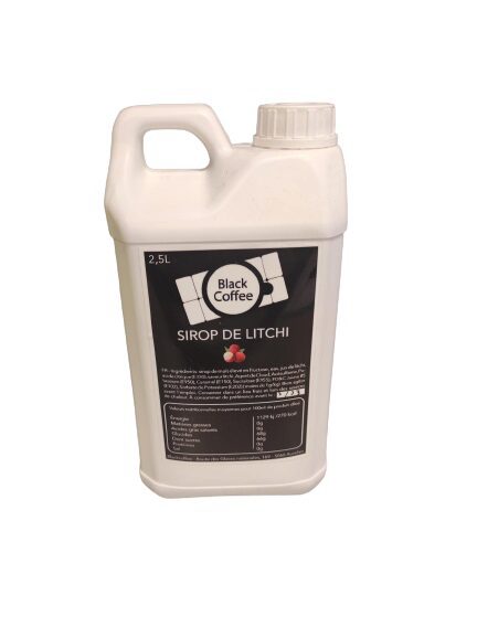 BLACK COFFEE SYRUP LYCHEE FLAVOUR 2.5L CAN