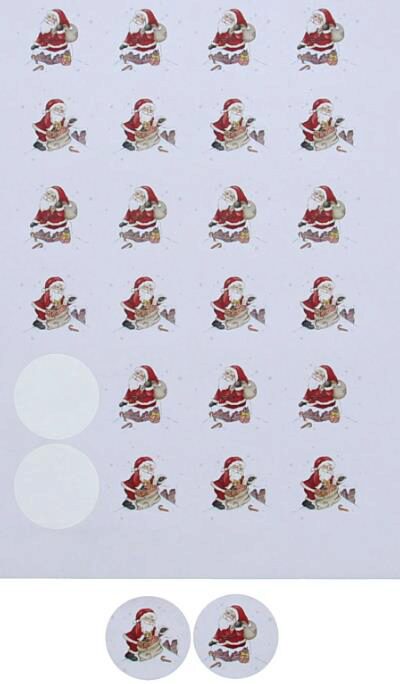 JAKU SANTA CLAUS STICKER PM 40MM SHEET OF 24 PCES