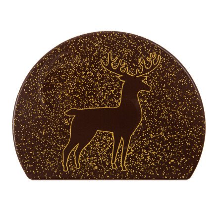 2015449 CHOCOLATE GOLD DEER LOG TIP 10X8CM 40 PIECES