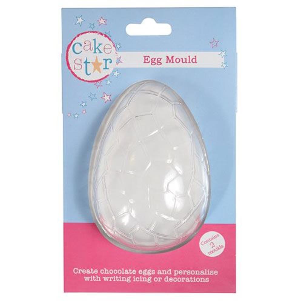 CAKE STAR CHOCOLATE MOLD HALF CRACKED EGG 11 X 7.7 X 3.9 CM 2 PCES