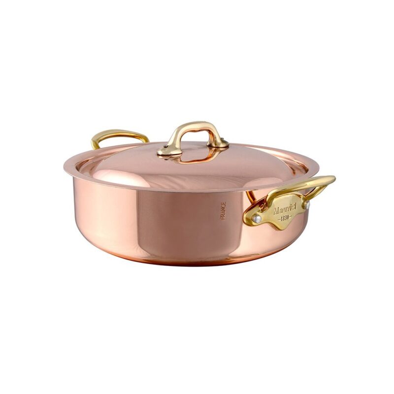 MAUVIEL M'150B RONDEAU 24CM W/COPPER/BRONZE LID - NO INDUCTION