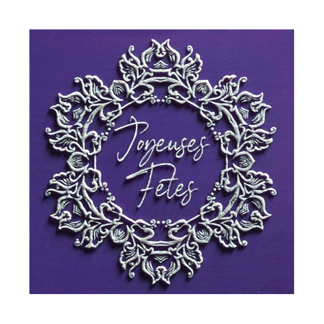 088149 PCB GEKLEURDE VIERKANTEN VIOLET RELIËF VERSAILLES 4,5 CM 70 STUKS ***S/CDE***