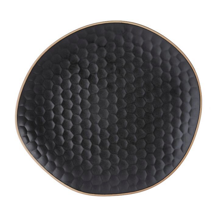 LE COQ KYPSELI MATT BLACK FLAT PLATE 28X25.5CM STONEWARE - LKYP025NE003280