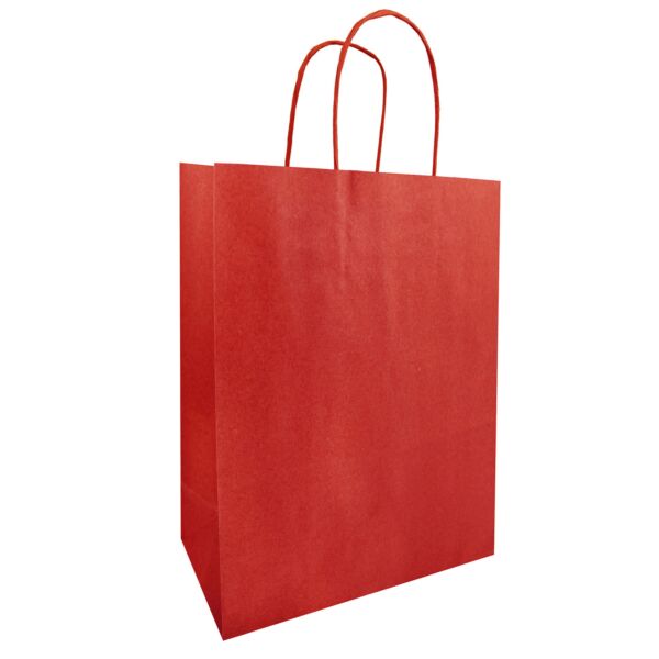 RED KRAFT BAG 35X14X44CM PACK OF 50PC
