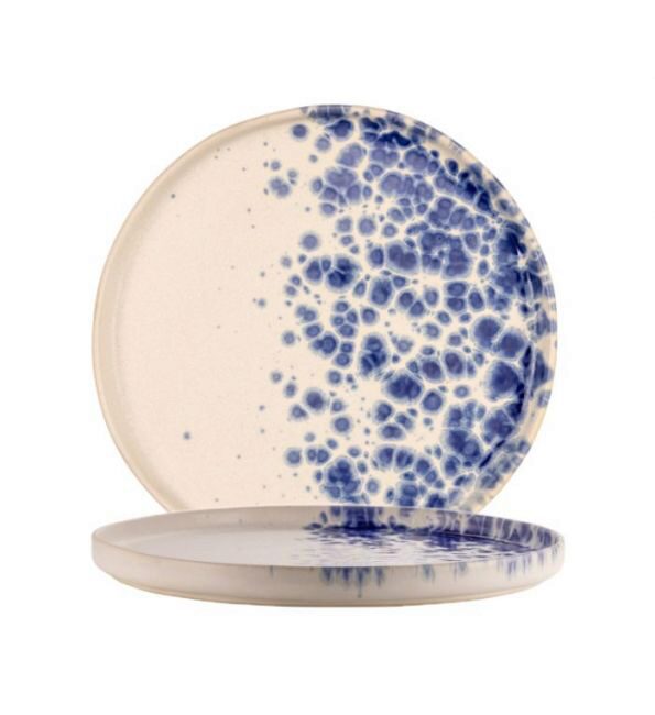 LE COQ PHOBOS WHITE BLUE DOTS ASSIETTE 20.5XH2CMSTONEWARE - LPHO019BB002205