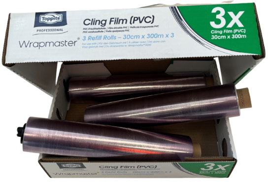 FOOD FILM FOR WRAPMASTER 30CM 3 ROLL OF 300 M