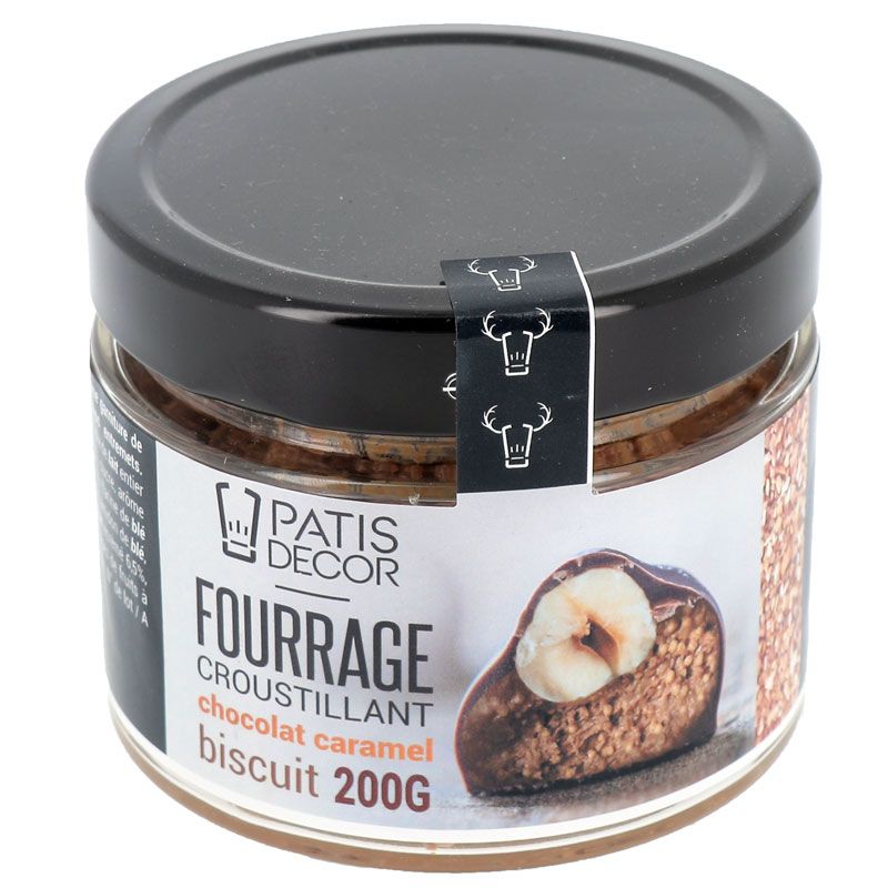 KARAMEL CHOCOLADE VULLING MET KOEKJESCHIPS 200G