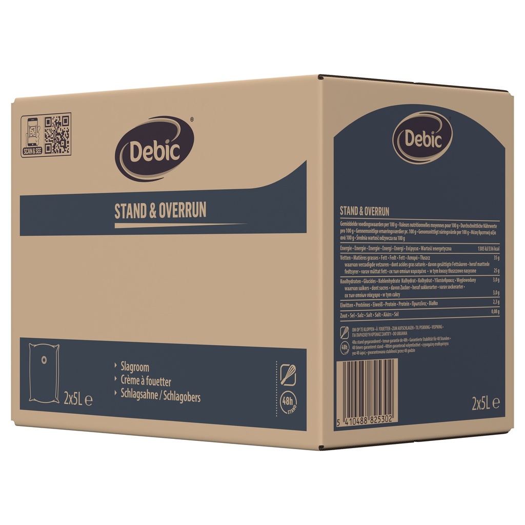 DEBIC 843648 CREAM FRESH 35% STAND OVERUN UHT 5L