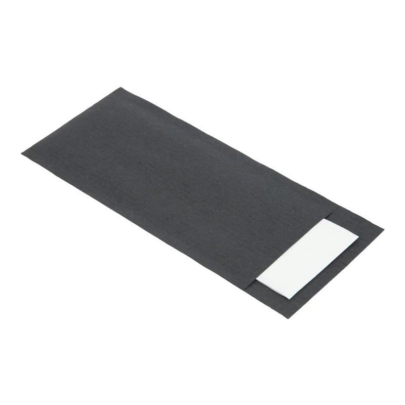 BLACK CUTLERY POUCH + NAPKIN 500P- 57.5X19.5MM *SCDE*