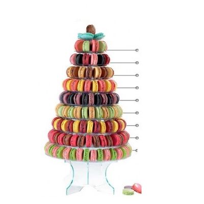 PYRAMIDE A MACARONS NM VERSION TRANSPARENT10 PLATEAUX AMOV HT46CM DIAM.33CM +-237 MACARONS