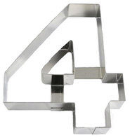 NUMBER 4 MOLD STAINLESS STEEL 30CM HT4CM