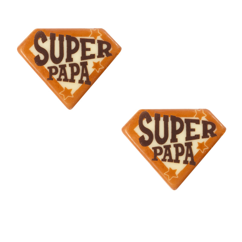2011064 SUPER PAPA PLATE 45X35MM CHOCOLATE 120 PCES