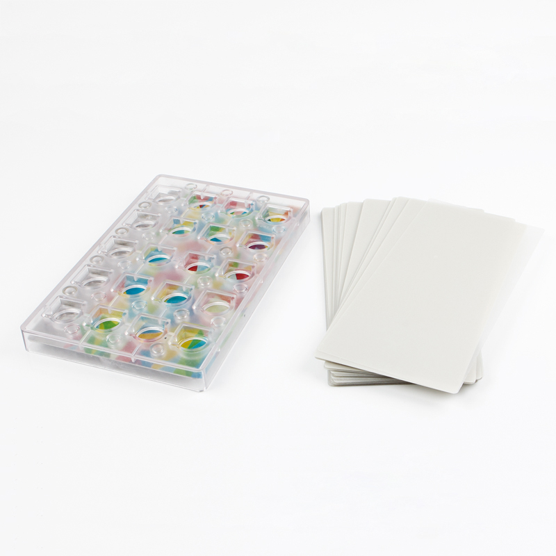 1010890 FEUILLE CHOCOTRANSFERTS POUR MOULE PRALINE102 PCES