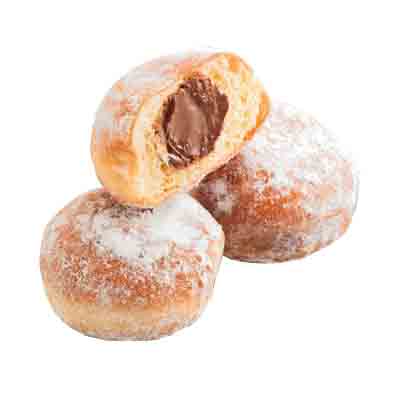 ❄️RMM 27056 MINI RONDE BEIGNET MET CHOCOLADE-HAZELNOOTVULLING GEBAKKEN 70 X 21GR