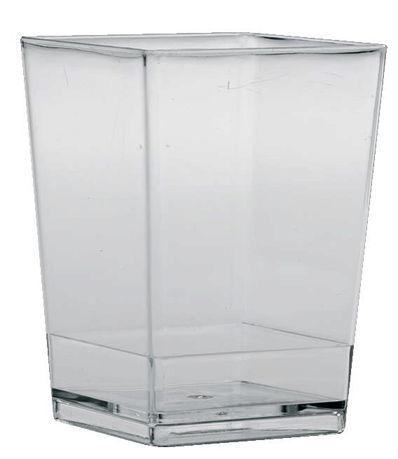 CUBIC PLASTIC GLASS 175ML 55 X 55 X H 80 MM 100 PCES