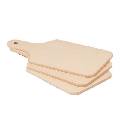 SET OF 3 BEECH SPREAD BOARDS 28X14CM WITH HANDLE - 403T2