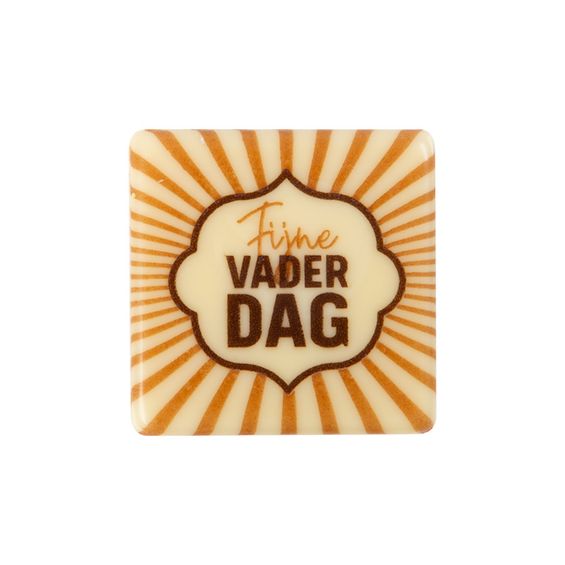 2011042 FIJNE VADERDAG VIERKANT PLAAT  38MM CHOCOLADE 120 STUKS ***S/CD***
