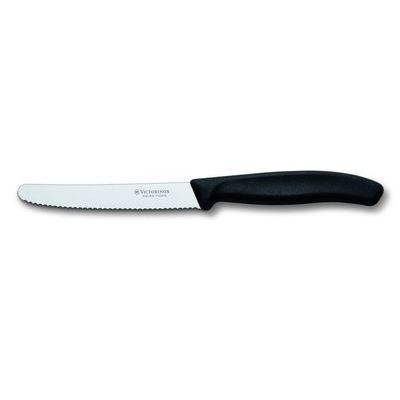 VICTORINOX COUTEAU TABLE/TOMATES 10CM NOIR BOUT ARRONDI