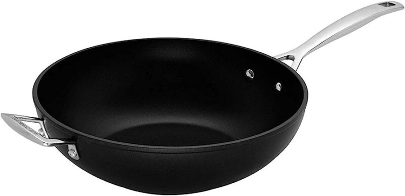 LE CREUSET LES FORGEES NON-STICK WOK.30CM1 HANDVAT + COUNTER HANDVAT