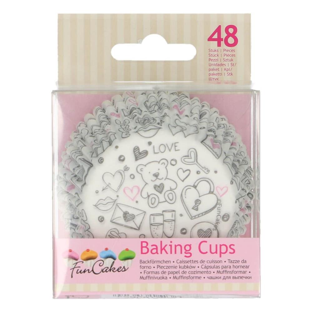 FUNCAKES CUPCAKE HOUDER LIEFDESTHEMA 48 STUKS