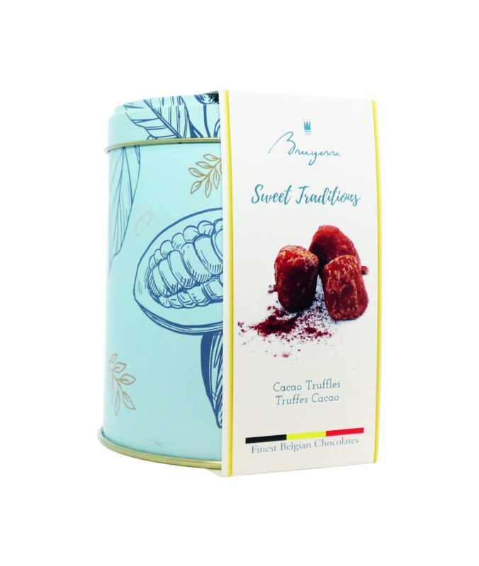 BRUYERRE METAL BOX COCOA TRUFFLES 100GR 8X100GR