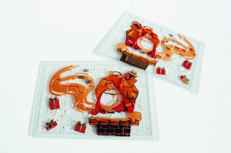 074201 PCB BLISTERS PUZZELS KERSTAVOND 19X13 CM 10STUKS ***S/CD***