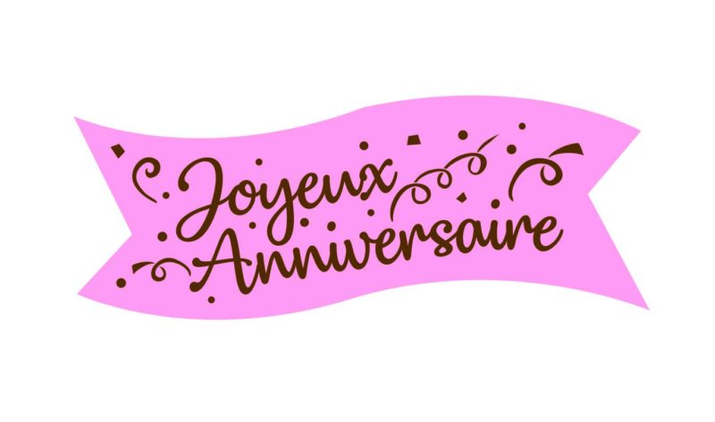 PINK WAFER BANNER JOYEUX ANNIVERSAIRE 94X30MM 24 PCES