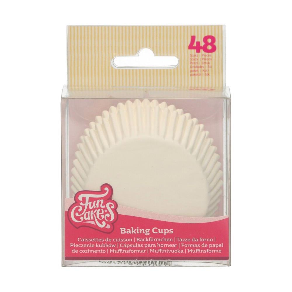 FUNCAKES WHITE CUPCAKE CASE 48 PCES
